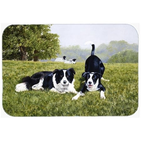 Carolines Treasures Carolines Treasures FRF0014LCB Lets Play Border Collie Glass Large Cutting Board FRF0014LCB